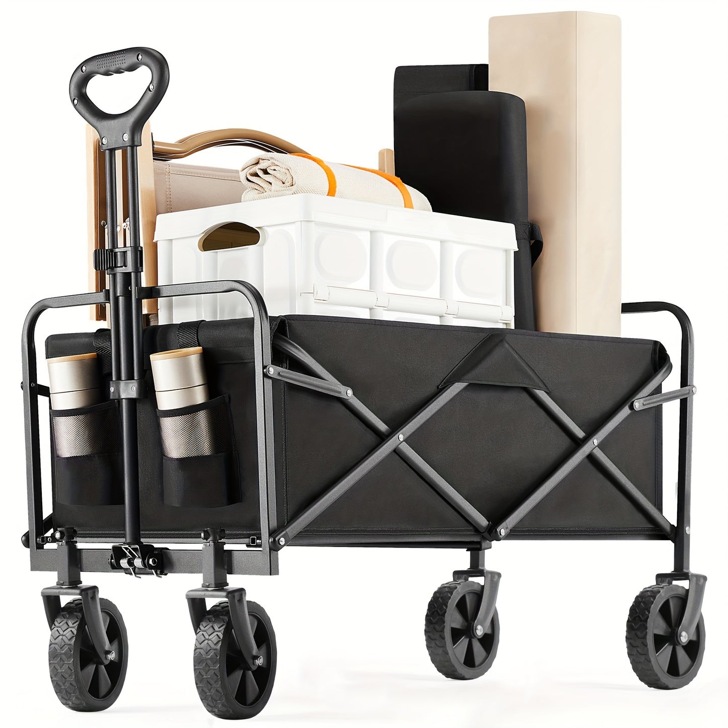 1pc Heavy-Duty Collapsible Utility Wagon