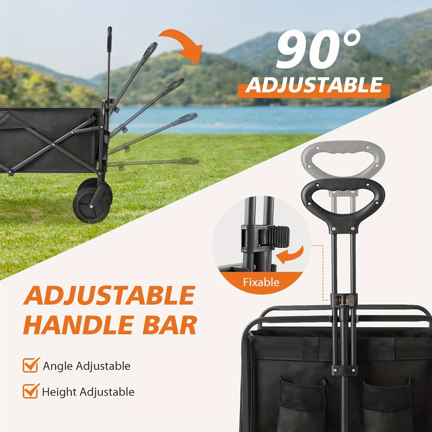 1pc Heavy-Duty Collapsible Utility Wagon