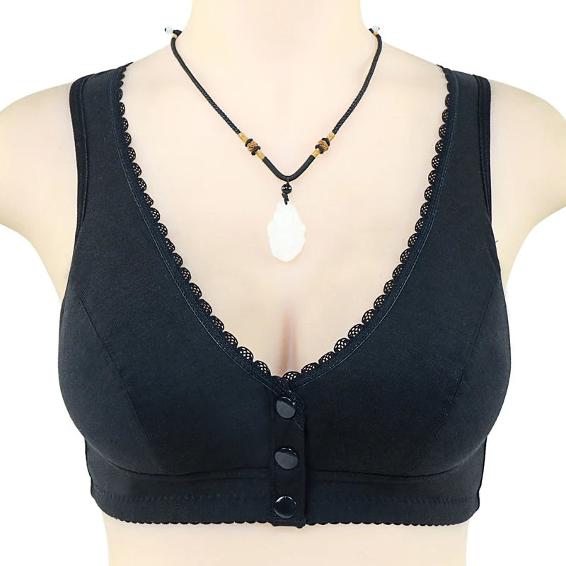 Full Cotton Bras Front Closure Vest Brassiere Soft Intimate Women Underwear Female Intimates Plus Size Bras For Women Wide Strap