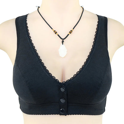 Full Cotton Bras Front Closure Vest Brassiere Soft Intimate Women Underwear Female Intimates Plus Size Bras For Women Wide Strap