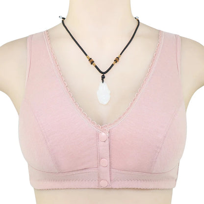 Full Cotton Bras Front Closure Vest Brassiere Soft Intimate Women Underwear Female Intimates Plus Size Bras For Women Wide Strap