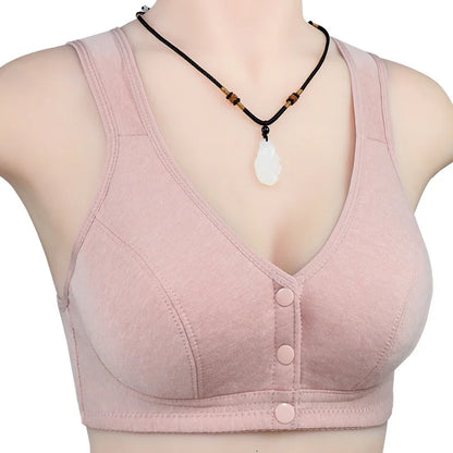 Full Cotton Bras Front Closure Vest Brassiere Soft Intimate Women Underwear Female Intimates Plus Size Bras For Women Wide Strap