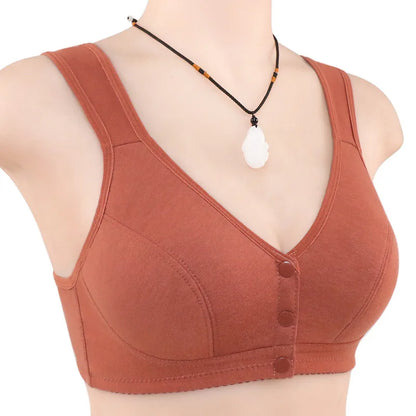 Full Cotton Bras Front Closure Vest Brassiere Soft Intimate Women Underwear Female Intimates Plus Size Bras For Women Wide Strap