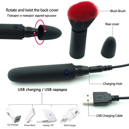 3-in-1 Portable USB Rechargeable Electric Massage Makeup Brush , Soft washable makeup , concealer and brush , professional makeup tools for home & travel