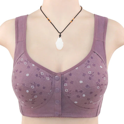 Full Cotton Bras Front Closure Vest Brassiere Soft Intimate Women Underwear Female Intimates Plus Size Bras For Women Wide Strap