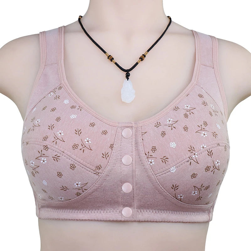 Full Cotton Bras Front Closure Vest Brassiere Soft Intimate Women Underwear Female Intimates Plus Size Bras For Women Wide Strap