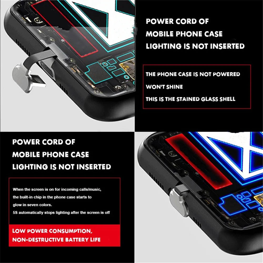 LED Light Up Glowing Case Cover For iPhone