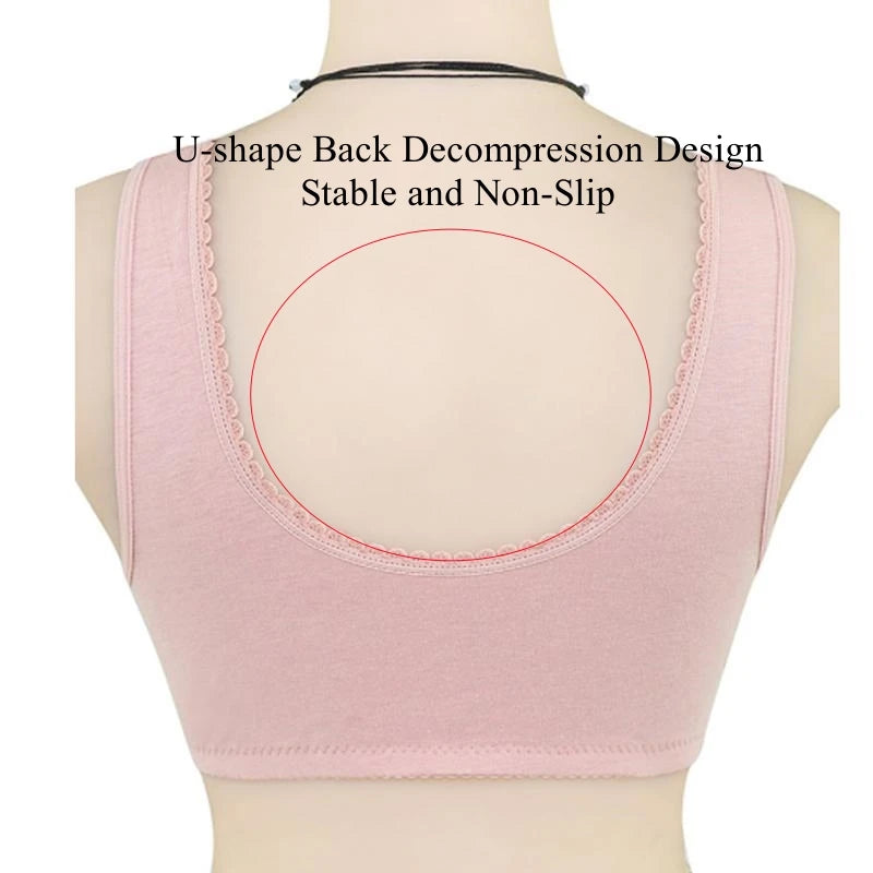 Full Cotton Bras Front Closure Vest Brassiere Soft Intimate Women Underwear Female Intimates Plus Size Bras For Women Wide Strap