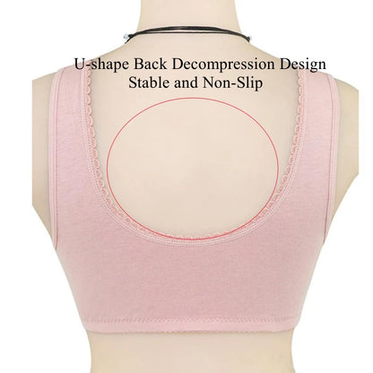 Full Cotton Bras Front Closure Vest Brassiere Soft Intimate Women Underwear Female Intimates Plus Size Bras For Women Wide Strap