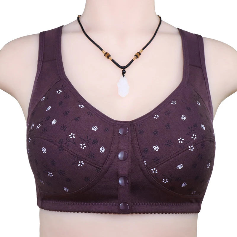 Full Cotton Bras Front Closure Vest Brassiere Soft Intimate Women Underwear Female Intimates Plus Size Bras For Women Wide Strap